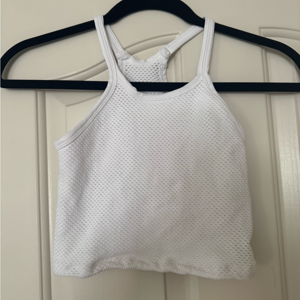 Free People Movement White Mesh Tank Top
